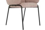 Krzesło Designer chair boucle z podłokietnikami pink 7