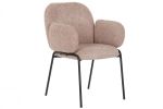 Krzesło Designer chair boucle z podłokietnikami pink 1