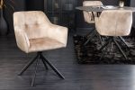 Krzesło Loft aksamitne obrotowe szampańskie różowe - Invicta Interior 9