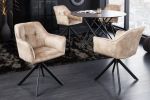 Krzesło Loft aksamitne obrotowe szampańskie różowe - Invicta Interior 3