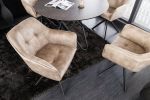 Krzesło Loft aksamitne obrotowe szampańskie różowe - Invicta Interior 2
