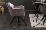 Krzesło Loft aksamitne obrotowe szare - Invicta Interior 4