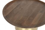 Ława stolik kawowy złoty z drewnianym blatem 3