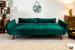 Sofa rozkładana Wersalka aksamitna Divani zieleń butelkowa - Invicta Interior 5