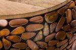Stoliki Stone Mosaic zestaw 2 szt drewniane miedziane 5