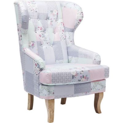 Fotel Wing Chair patchwork Powder Promo  - Kare Design