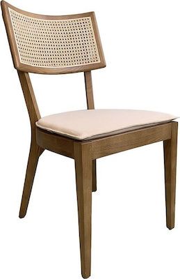 Krzesło Klasyk designu z rattanowym oparciem brązowe 
