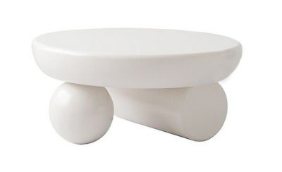 Ława stolik Japandi 3D biała 