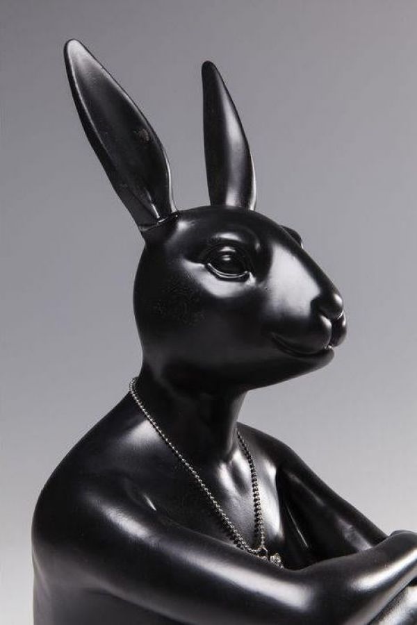 Figura dekoracyjna Gangster Rabbit czarna