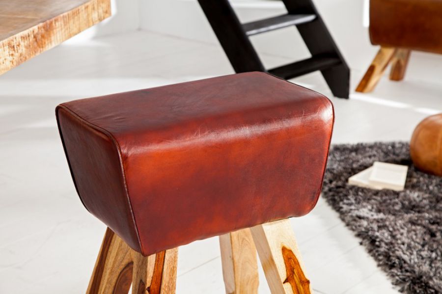 Hoker Krzesło barowe Bock skóra naturalna 