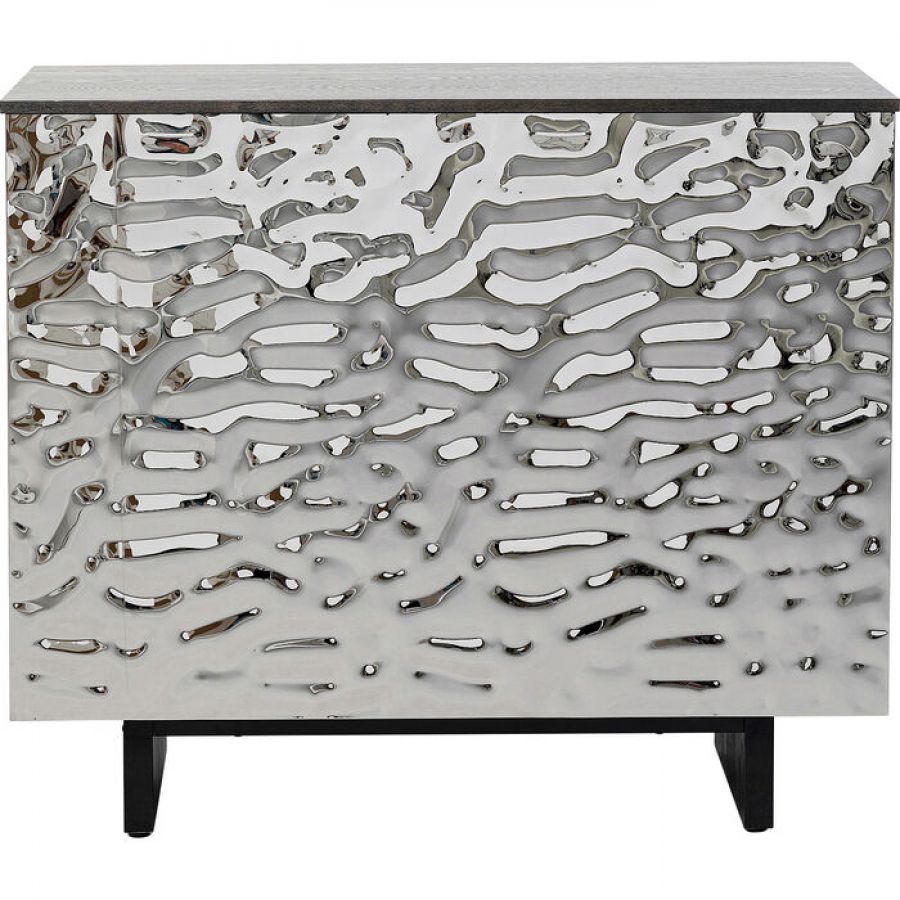 Komoda barek Caldera srebrna chrom 120x105 cm - Kare Design
