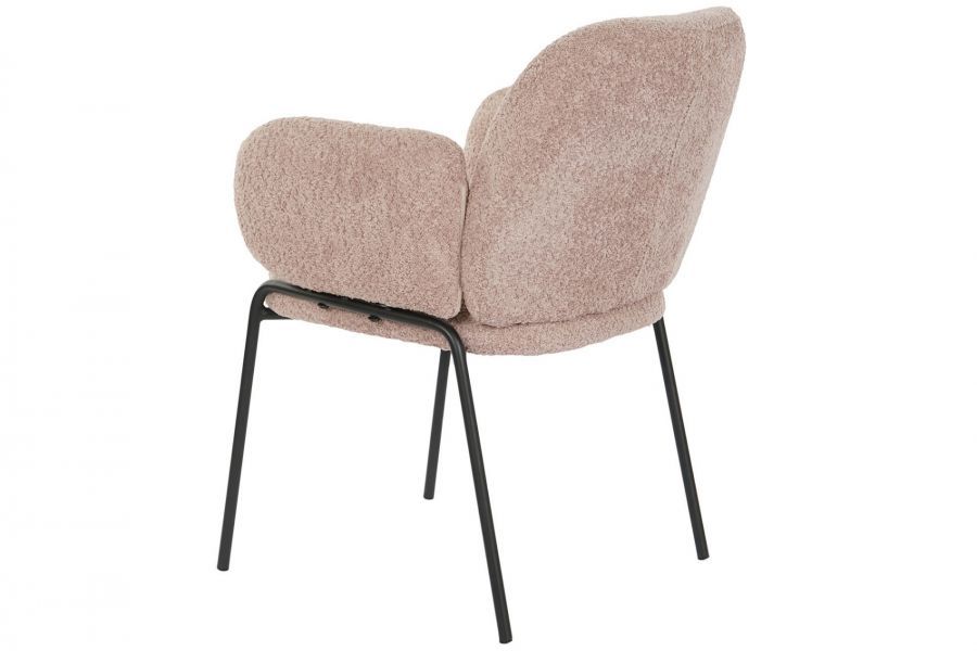 Krzesło Designer chair boucle z podłokietnikami pink
