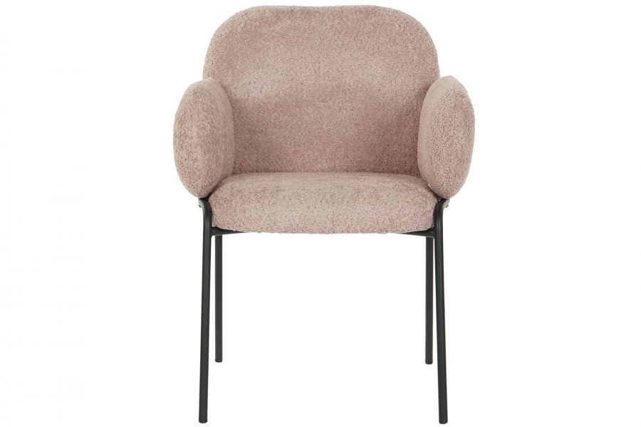Krzesło Designer chair boucle z podłokietnikami pink