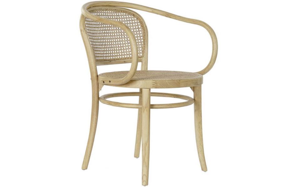 Krzesło drewniane gięte Vintage rattanowe natur