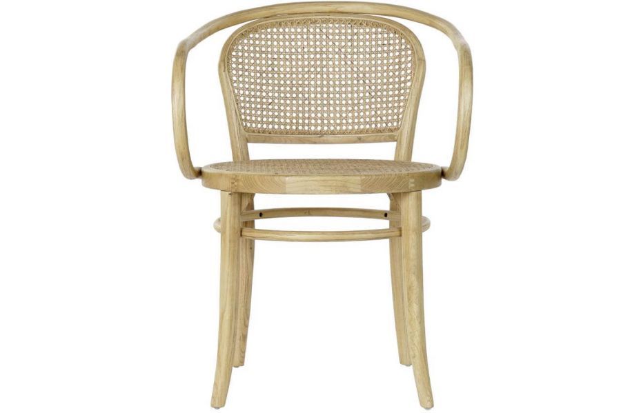 Krzesło drewniane gięte Vintage rattanowe natur