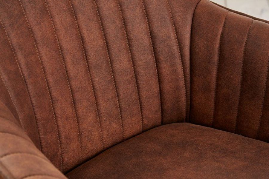 Krzesło Livorno obrotowe vintage brązowe - Invicta Interior