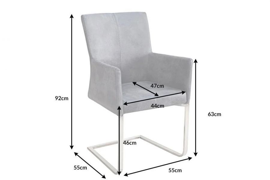 Krzesło Samson Komfort szare   - Invicta Interior