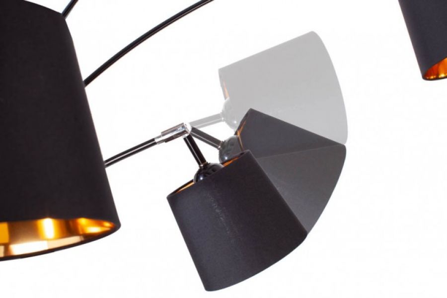 Lampa Levels podłogowa 205 cm czarno-złota - Invicta Interior
