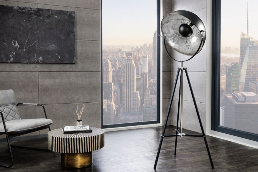 Lampa Spot Studio czarna & srebrna - Invicta Interior
