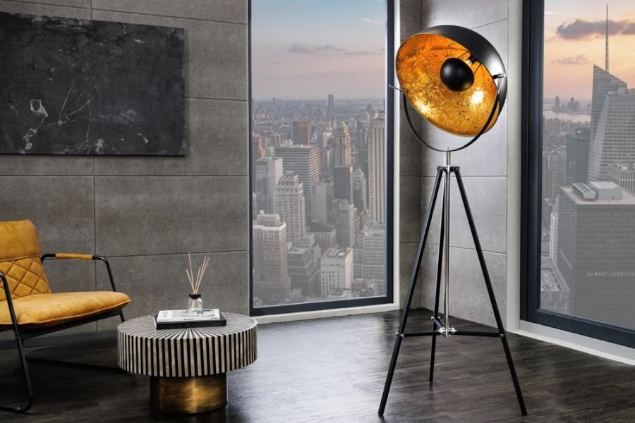 Lampa Spot Studio czarna & złota - Invicta Interior