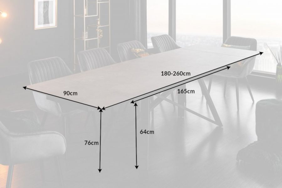  Stół Atlas rozkładany 180-220-260 cm ceramiczny beton - Invicta Interior