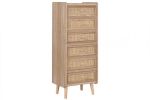 Komoda drewniana Rattan collection z 6 szufladami 2