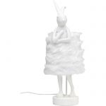 Lampa stołowa Animal Rabbit biała futerkowa 68 cm - Kare Design 1