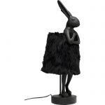 Lampa stołowa Animal Rabbit czarna futerkowa 50 cm - Kare Design 2