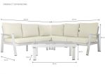 Sofa ogrodowa aluminiowa biała creme ze stolikiem 8