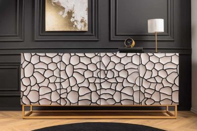 Komoda drewniana Vulcano 177 cm Mosaik biała - Invicta Interior