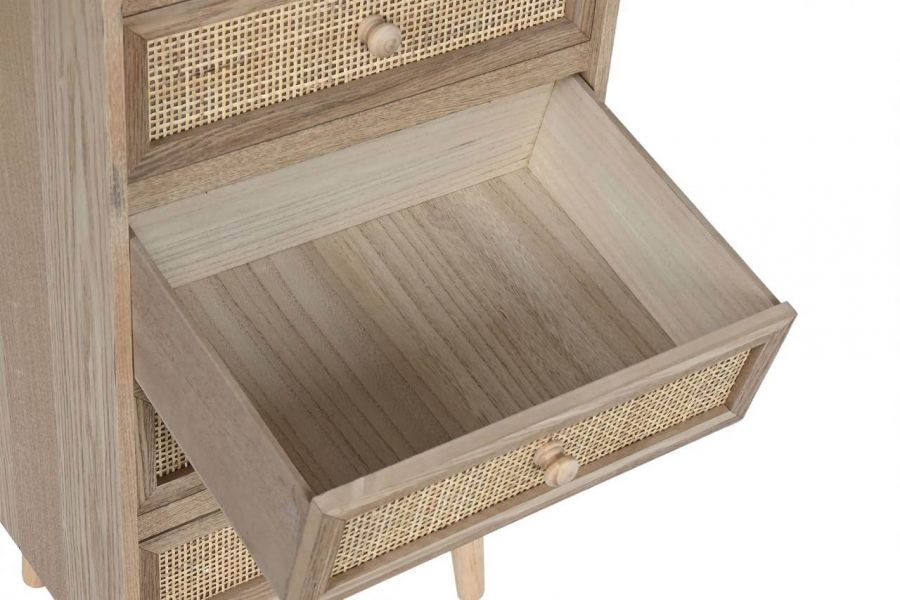 Komoda drewniana Rattan collection z 6 szufladami