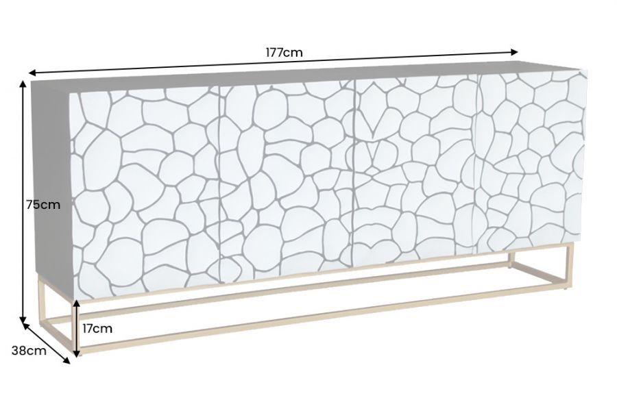 Komoda drewniana Vulcano 177 cm Mosaik  - Invicta Interior