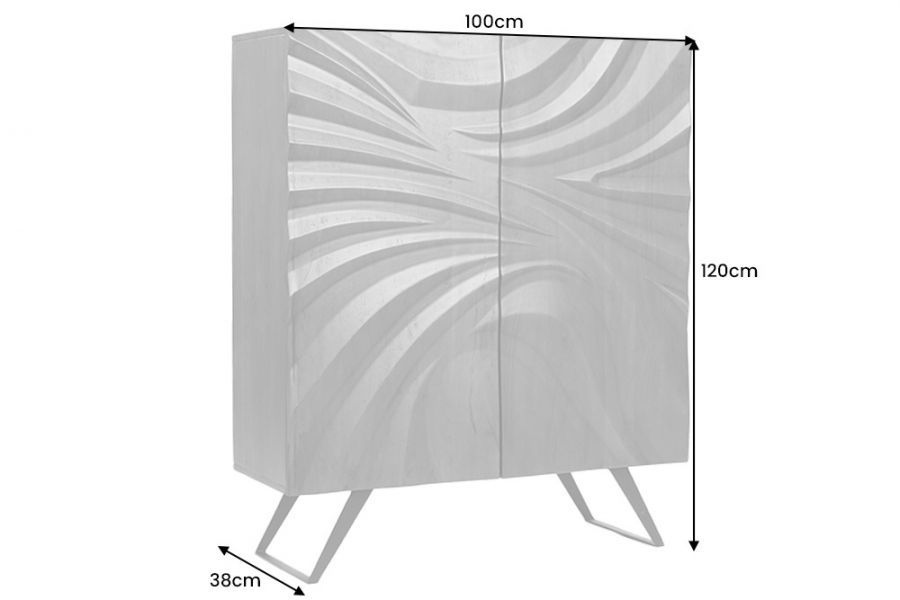  Komoda Hurricane drewno akacjowe brązowa 120 cm - Invicta Interior