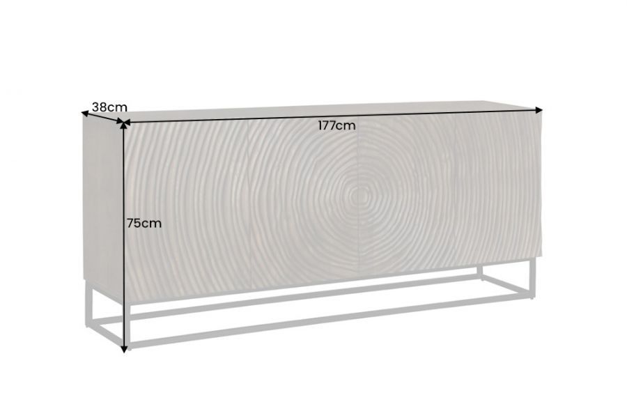 Komoda Zen Circle 3D drewno mango 177 cm brązowa - Invicta Interior