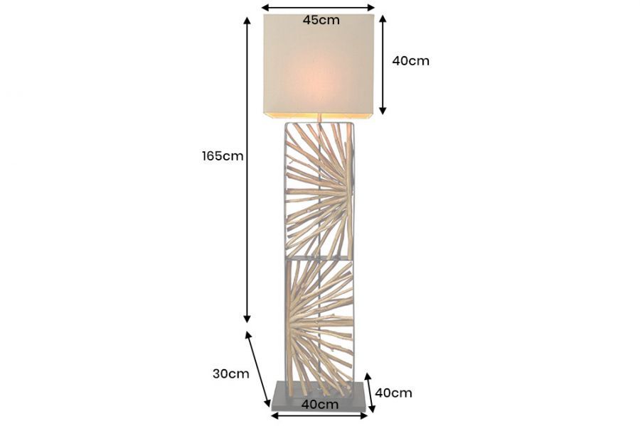 Lampa podłogowa drewniana Euphoria 165 cm - Invicta Interior