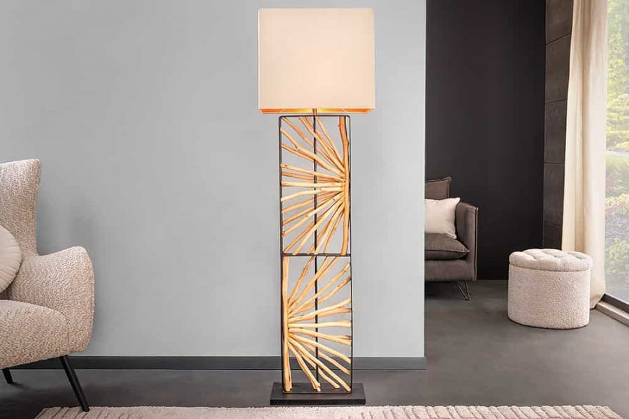 Lampa podłogowa drewniana Euphoria 165 cm - Invicta Interior