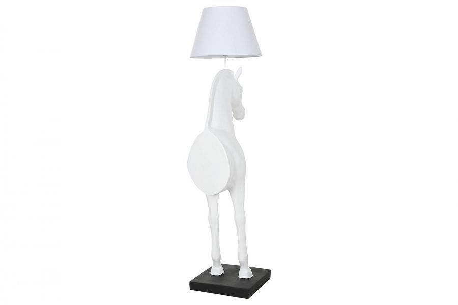 Lampa podłogowa Koń biała 