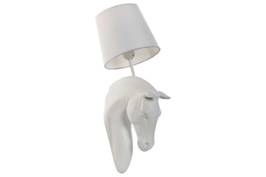 Lampa ścienna kinkiet Koń biały vintage