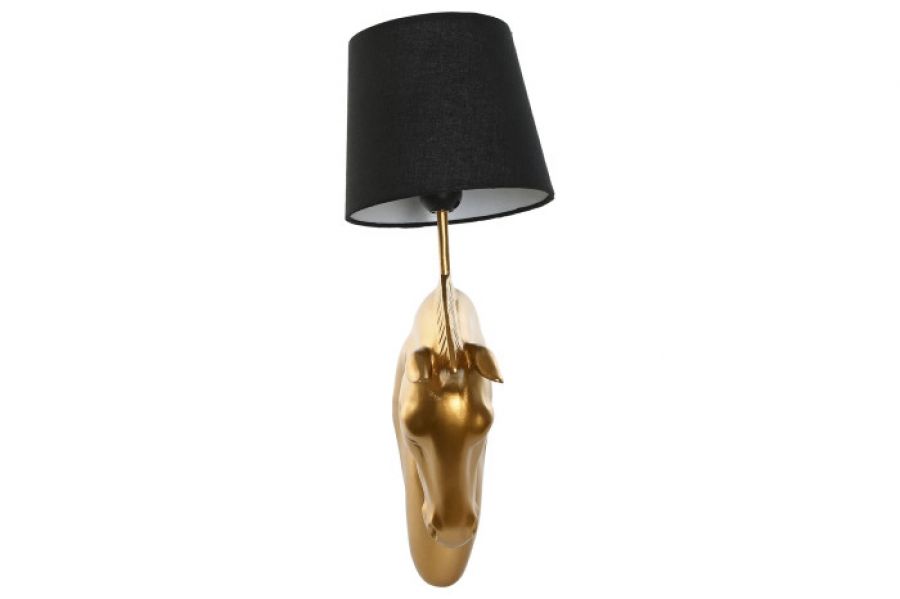 Lampa ścienna kinkiet Koń złoty vintage 