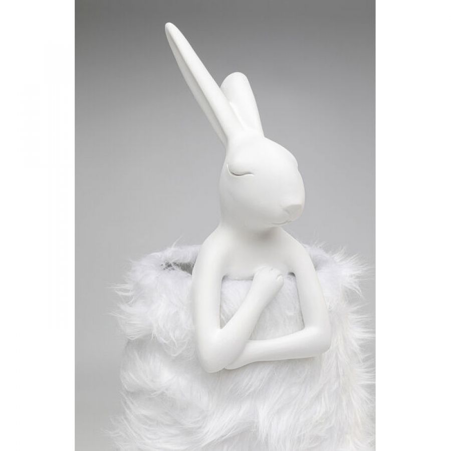 Lampa stołowa Animal Rabbit biała futerkowa 68 cm - Kare Design