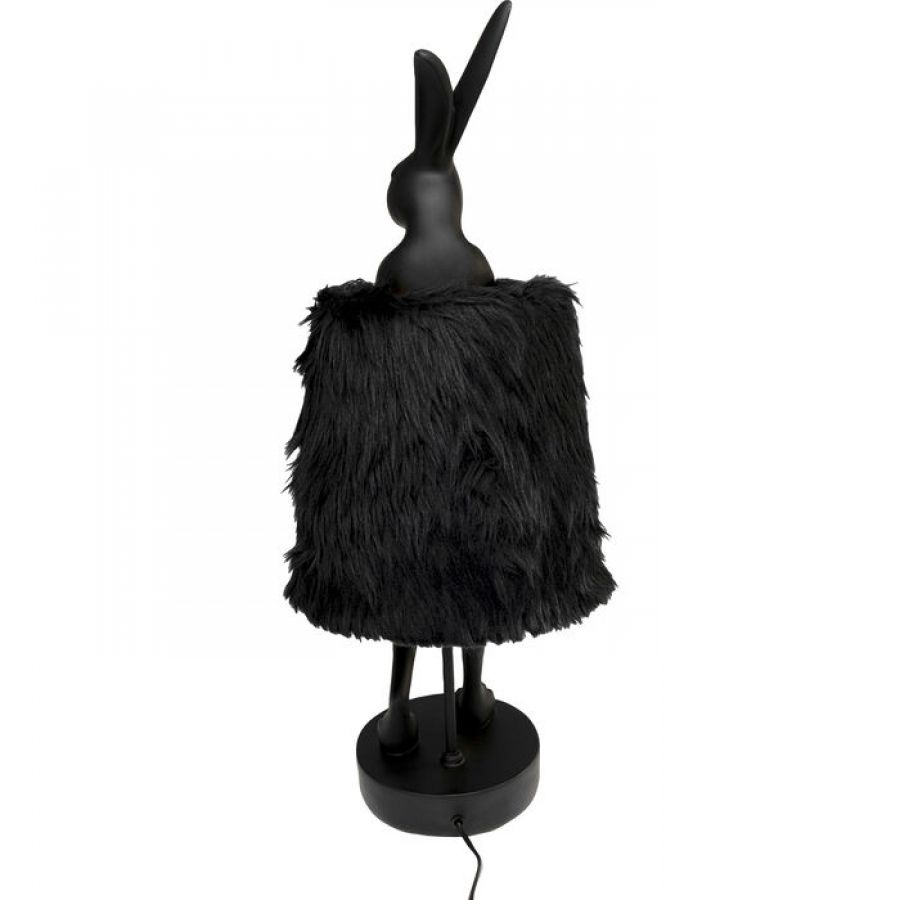 Lampa stołowa Animal Rabbit czarna futerkowa 50 cm - Kare Design