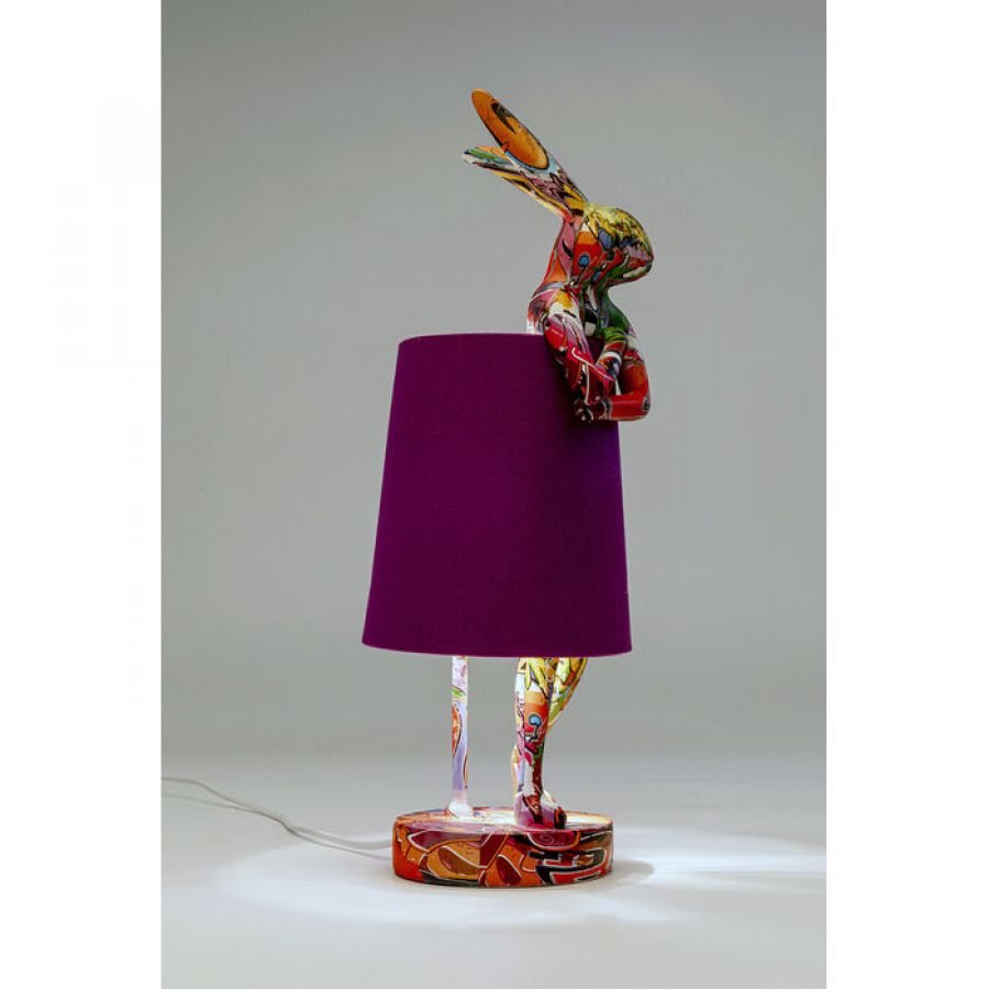 Lampa stołowa Animal Rabbit graffiti purple - Kare Design