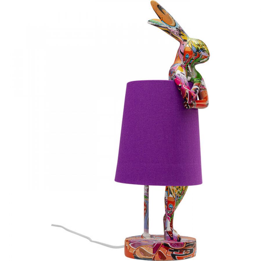 Lampa stołowa Animal Rabbit graffiti purple - Kare Design