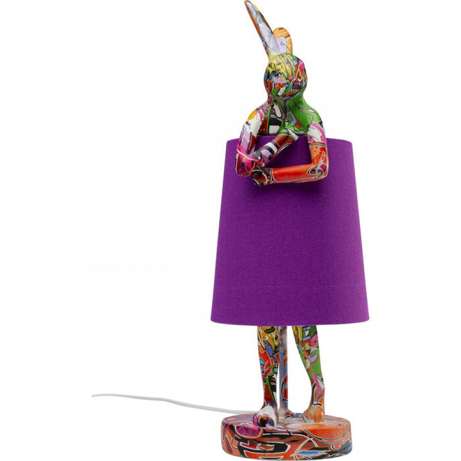 Lampa stołowa Animal Rabbit graffiti purple - Kare Design