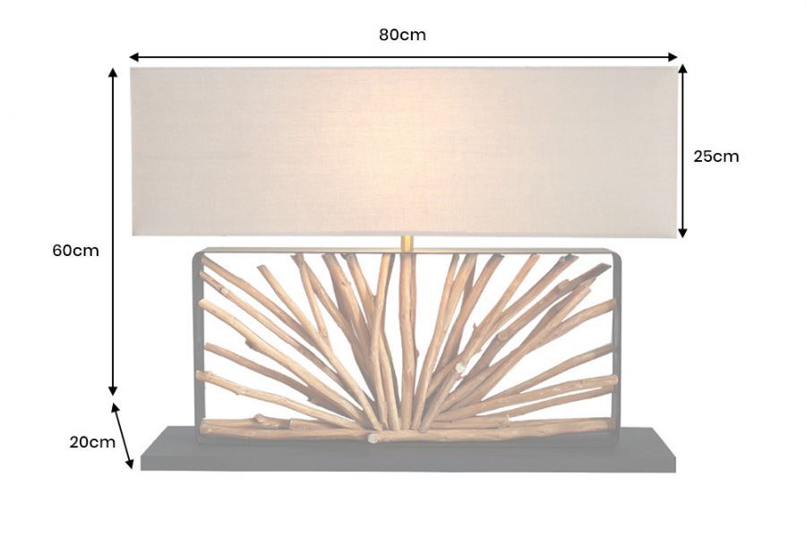 Lampa stołowa drewniana Euphoria 80 cm  - Invicta Interior