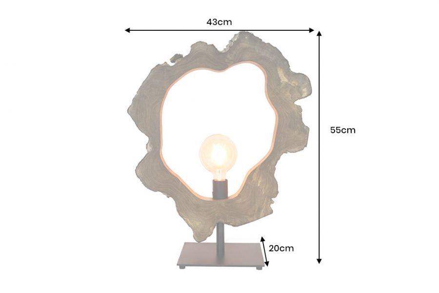 Lampa stołowa drewniana Organic Artwork 55 cm - Invicta Interior