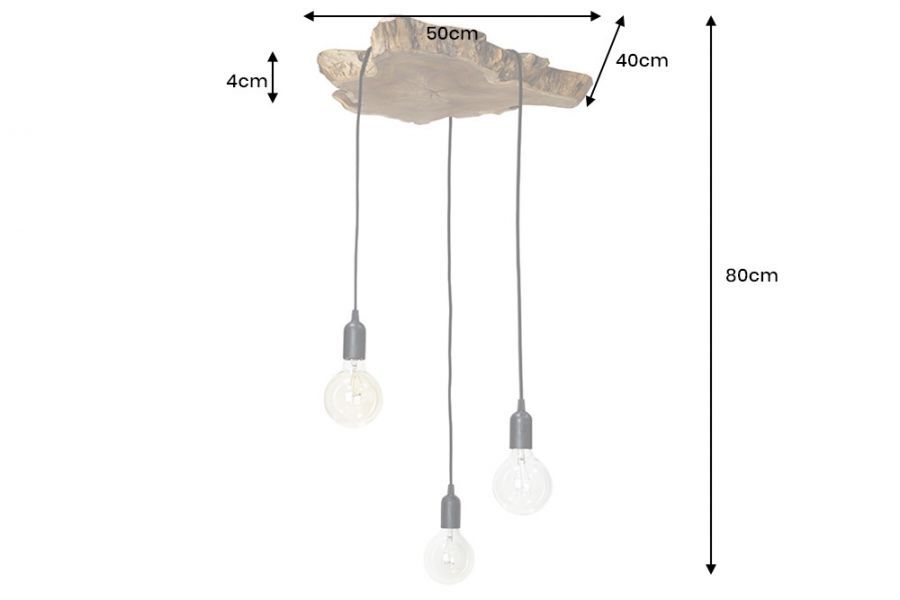 Lampa sufitowa Hypnotic drewniana 50 cm - Invicta Interior