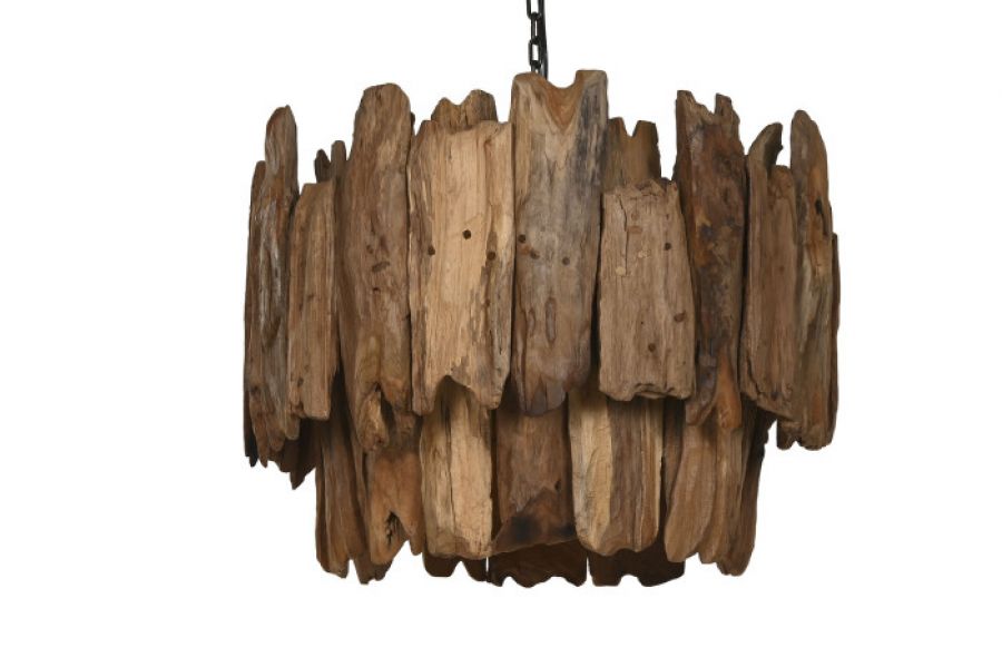 Lampa sufitowa z drewna teak