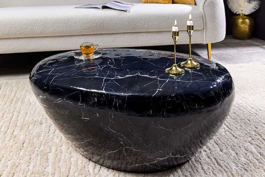 Ława Stone czarny marmur 75 cm  - Invicta Interior