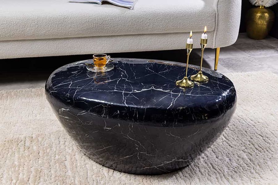 Ława Stone czarny marmur 75 cm  - Invicta Interior